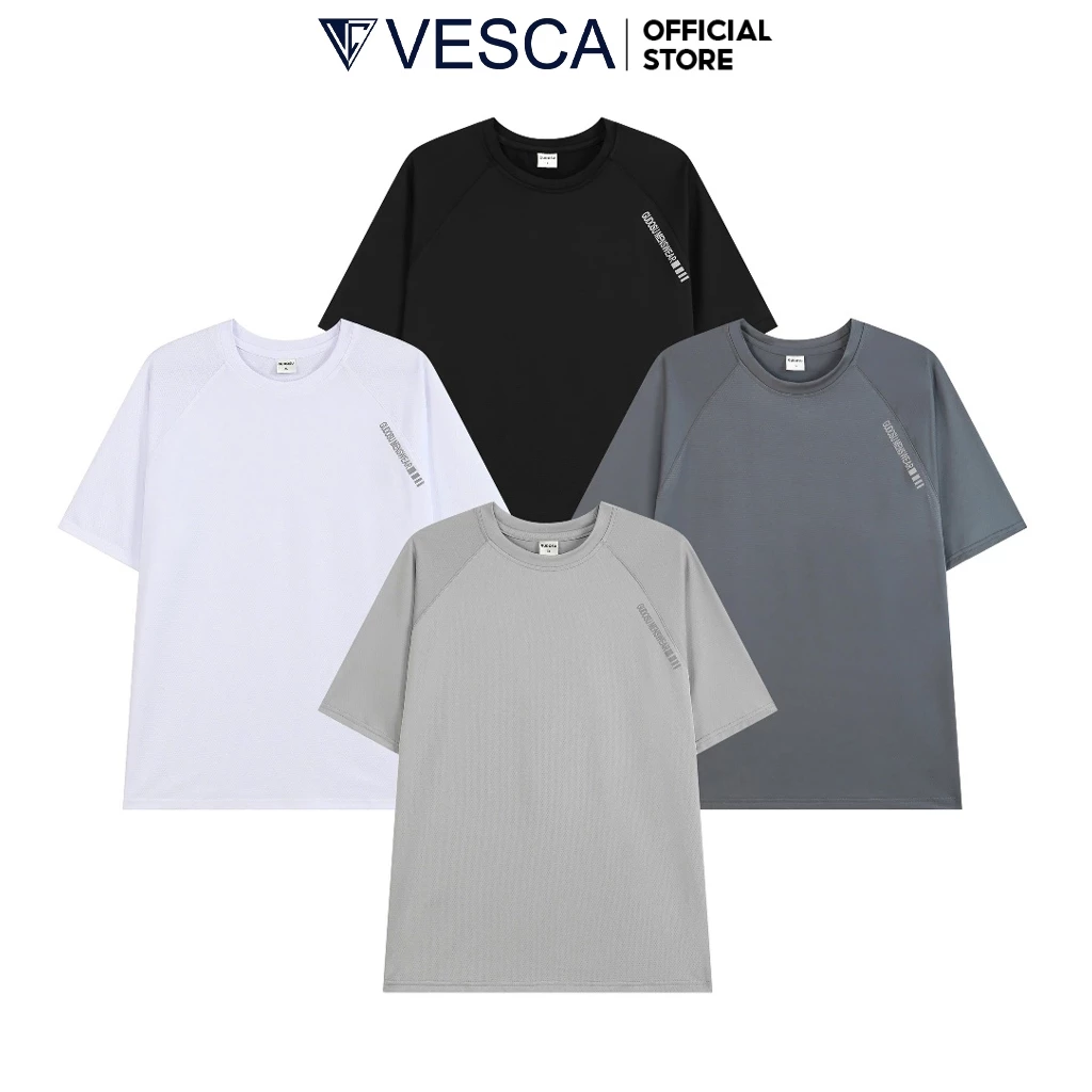 Áo Thun Thể Thao Nam Mùa Hè Cộc Tay VESCA Chất Coolmax Co Giãn Mềm Mịn Vận Động Thoải Mái G13