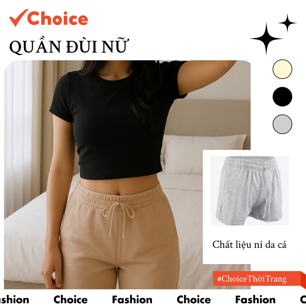 [Choice] Quần Đùi Nữ HT58 Lưng Chun Thiết Kế Dây Rút Thời Trang Năng Động Nhiều Màu