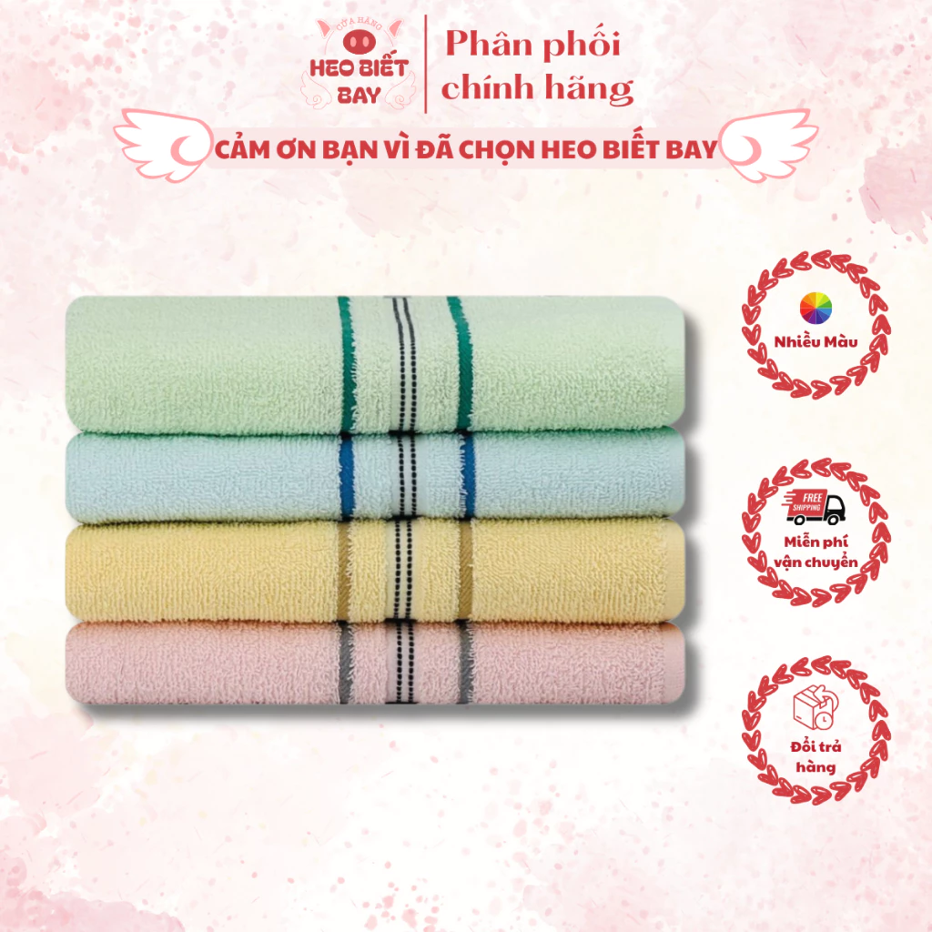 Khăn Cotton Mềm Mịn MK K01 – Thấm Hút Gấp 5 Lần, Đủ Size & Màu, Dành Cho Bé Và Cả Nhà