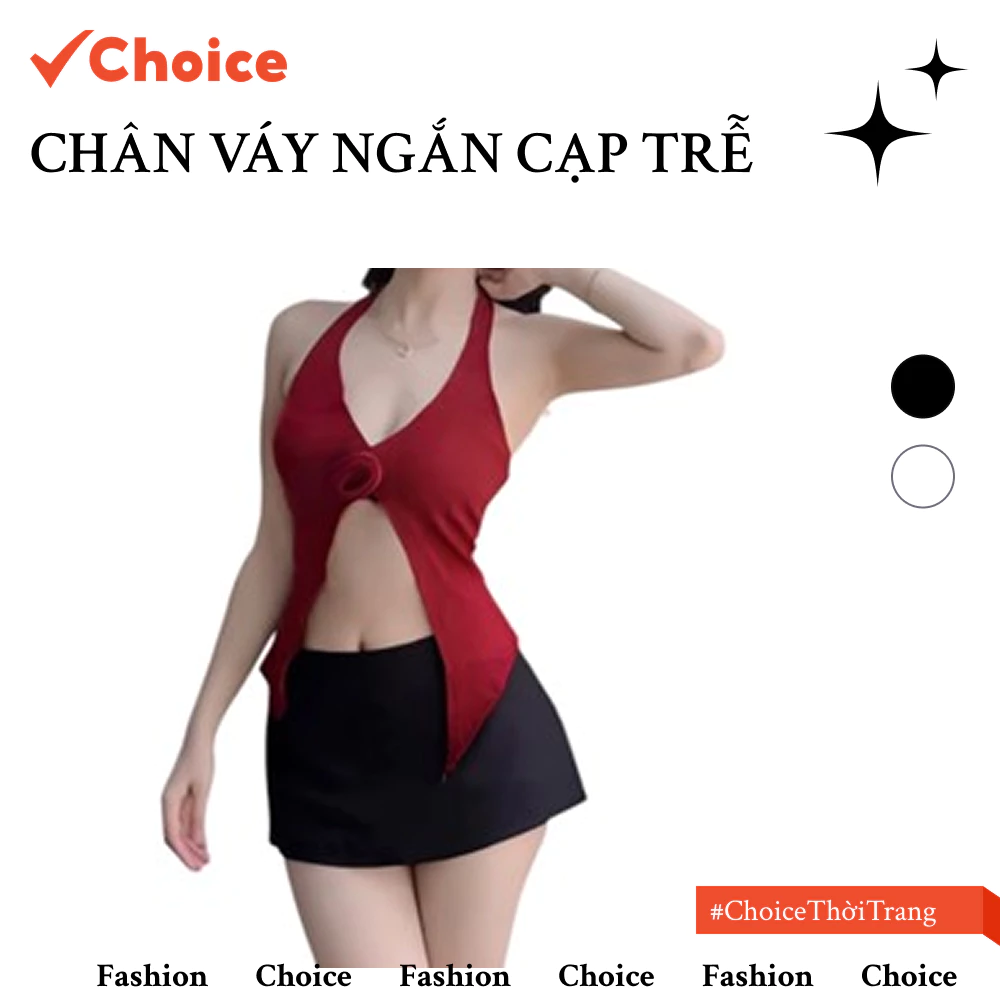 Chân Váy Ngắn Choice FA1-0017-512 Cạp Trễ, Phong Cách Trơn Basic, Chất Liệu Cotton HT2025.08