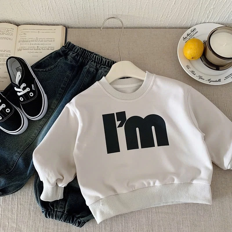 (8–21kg) Áo nỉ bé trai áo thu đông bé trai áo sweater vải nỉ da cá cho bé trai
