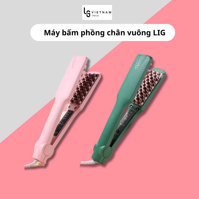 Máy Bấm Xù Dập Phồng Chân Vuông LIG, 4 Cấp Độ Điều Khiển Nhiệt Độ Thông Minh