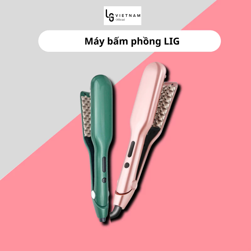 Máy bấm xù LIG dập phồng chân vuông 2in1 cao cấp hottrend 2024 ，Điều chỉnh nhiệt độ năm tốc độ
