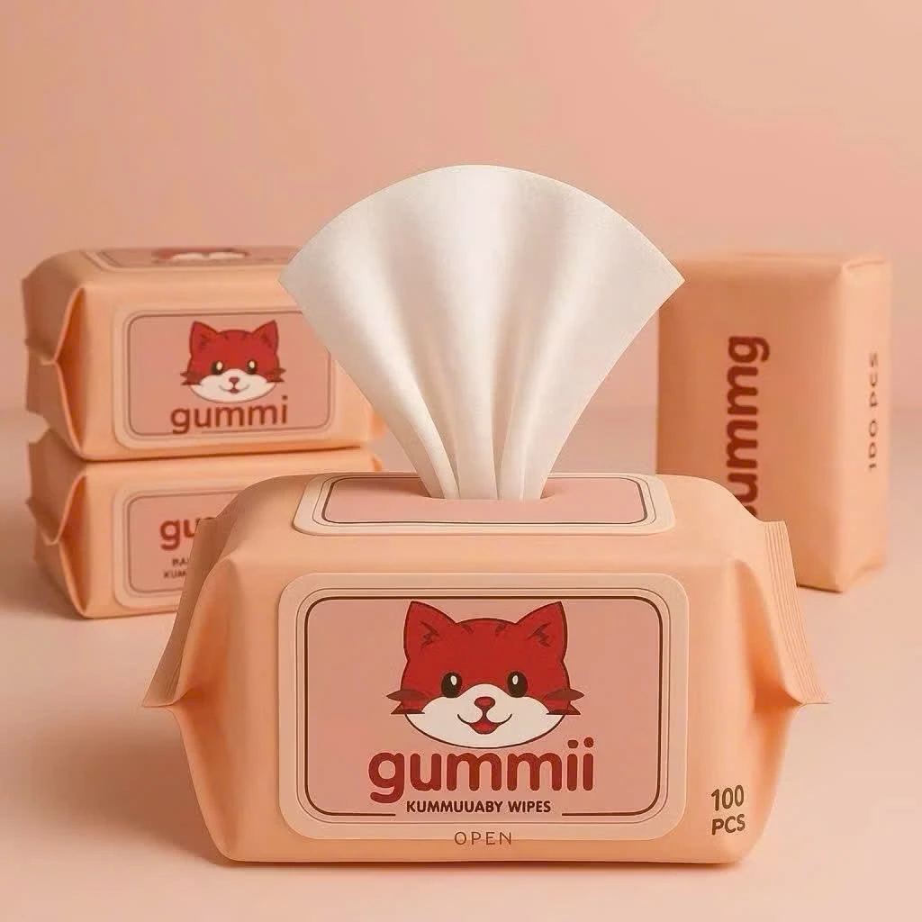 Thùng 10 Gói Khăn Lau Ướt Đa Năng GUMMI 100 Tờ/1 Gói Cao Cấp Không Chứa Cồn Hàng Loại 1