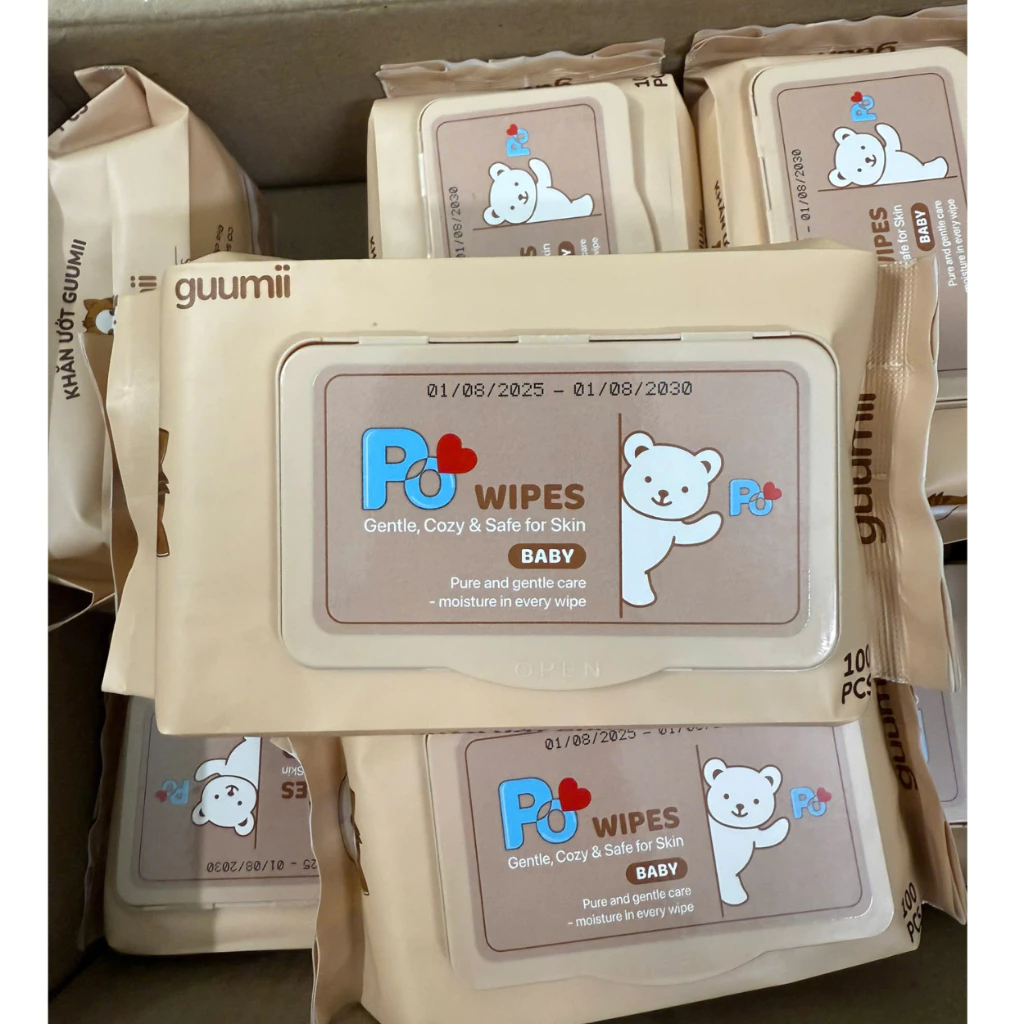 Thùng 10 Gói Khăn Ướt PO WIPES Đa Năng Cao Cấp Không Chưa Cồn An Toàn Tiện Lợi