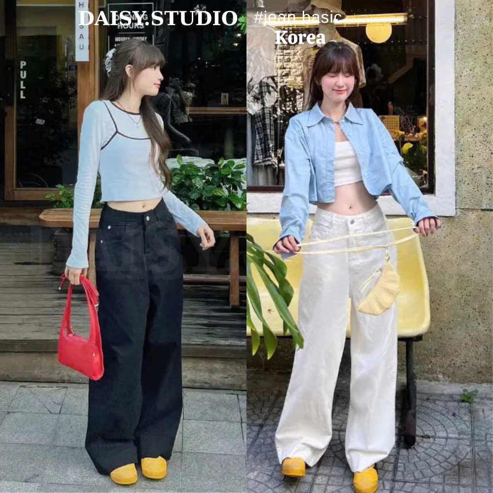 Quần jean ỐNG LOE 247Store nhiều màu lưng cao tôn dáng dài 103cm jean ống loe