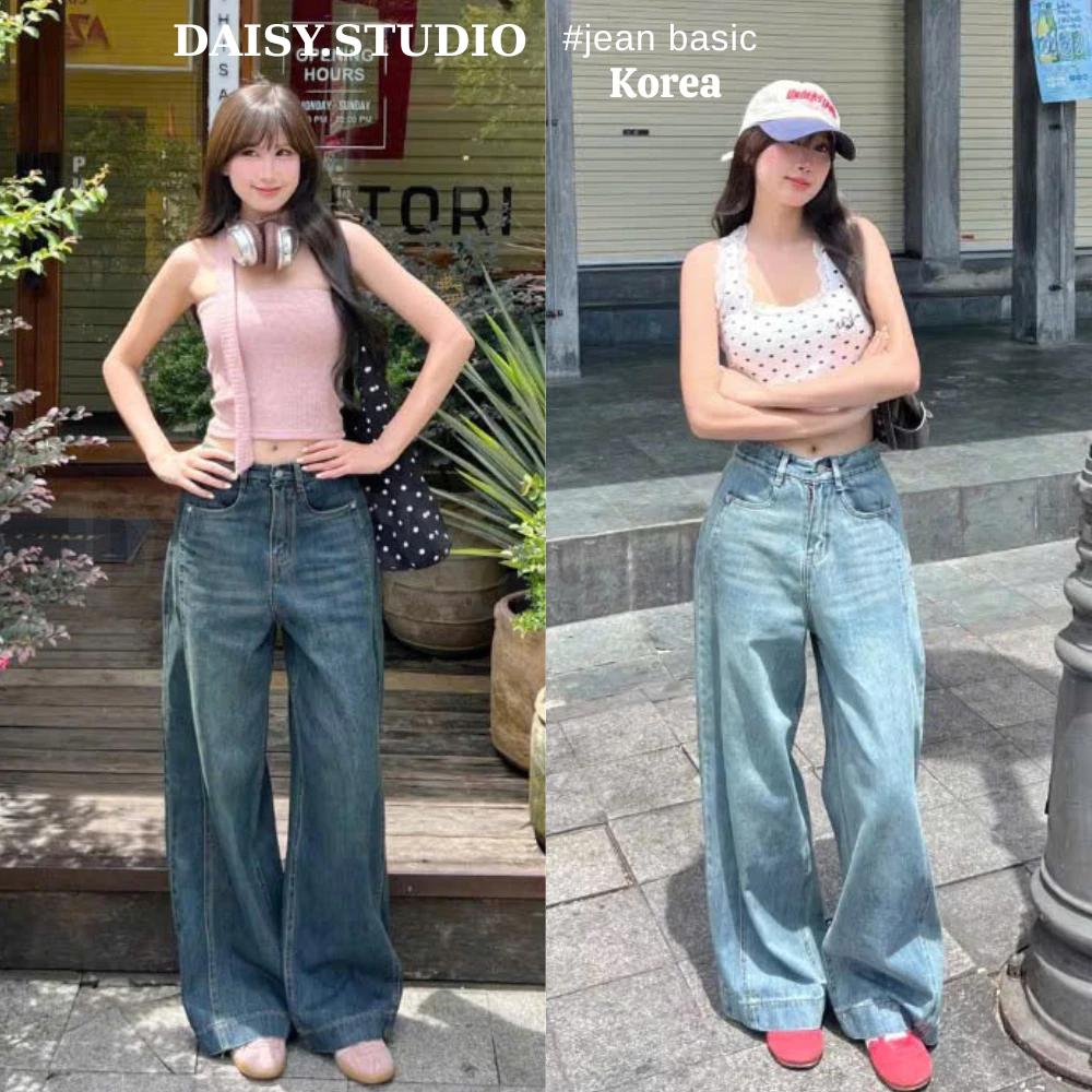 Quần bò jean ống xuông ống rộng đủ màu Retrostyle