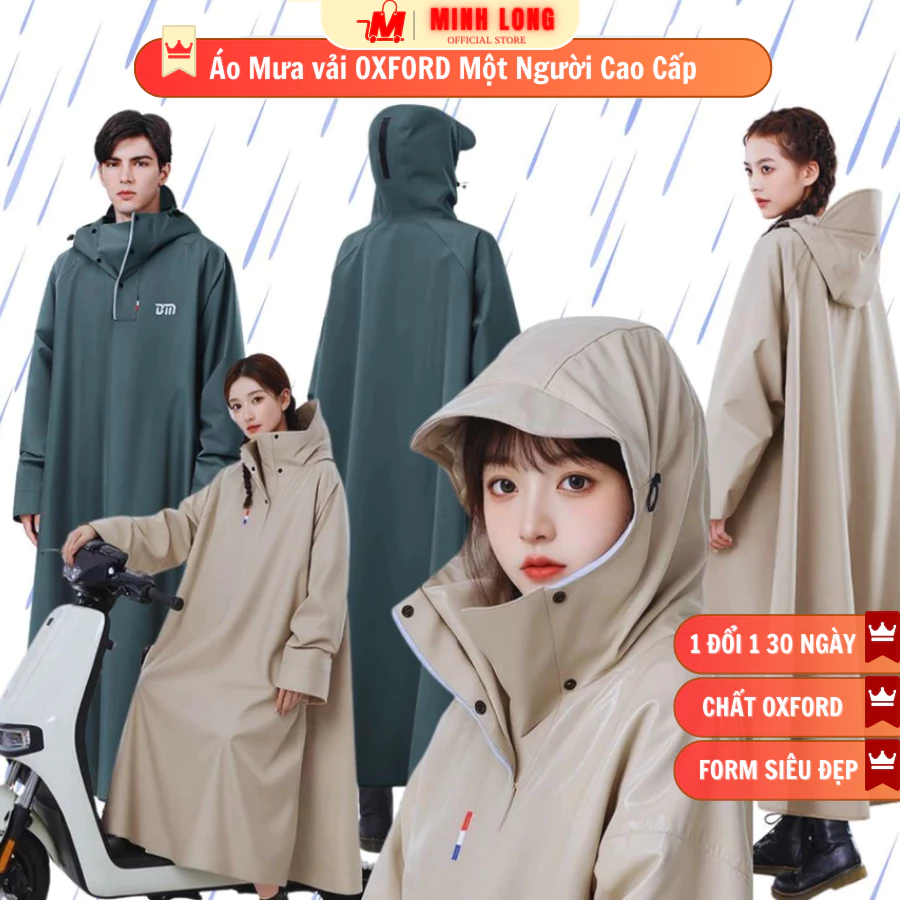 FREESHIP ⚡️ Áo Mưa vải OXFORD Một Người , Áo Mưa Trùm Kín Người siêu bền siêu chống thấm, Nhanh Khô an toàn