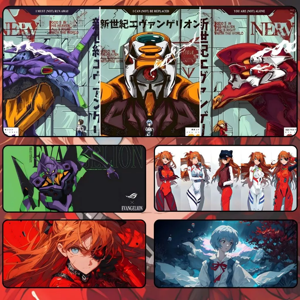 Lót Chuột Cỡ Lớn EVANGELION Size 80x30cm / 90x40cm / 120x60cm Chống Trượt, Bền Đẹp