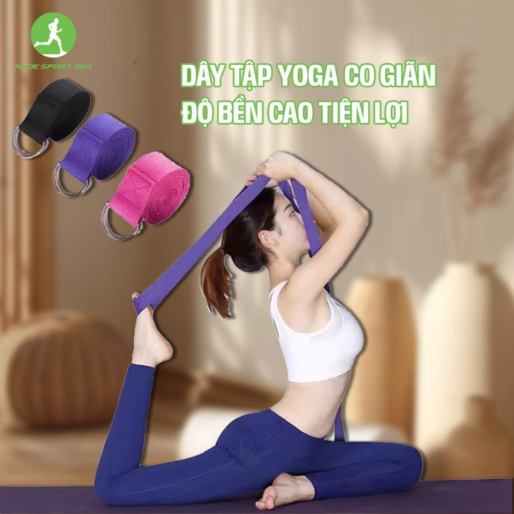 Dây tập yoga chất liệu cotton thân thiện, dễ dàng tập các bài tập toàn thân tại nhà mang lại vóc dáng đẹp