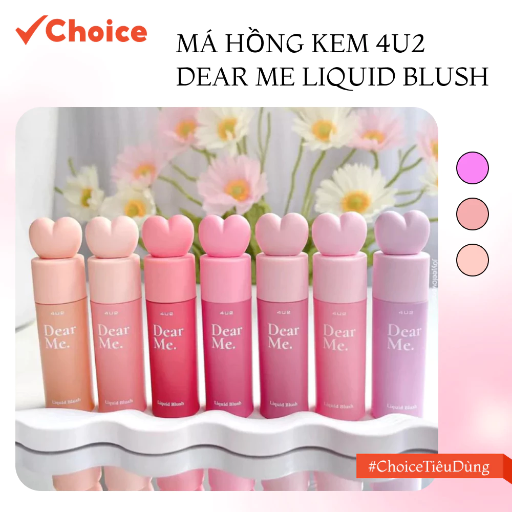 [Choice] Má Hồng Kem 4U2 Dear Me Liquid Blush FM1-2634-1 Chính Hãng Thái Lan, 100% Thuần Chay