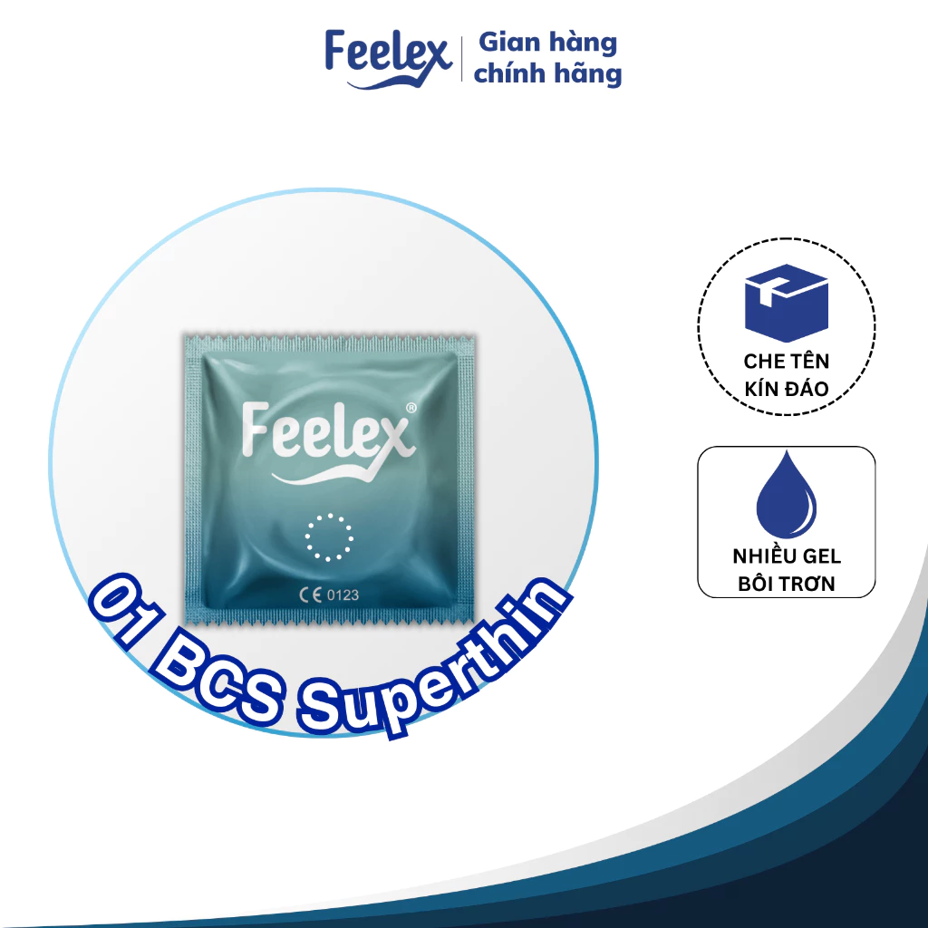 Ưu đãi trải nghiệm 1 chiếc bao cao su Feelex ngẫu nhiên, siêu mỏng, nhiều gel bôi trơn
