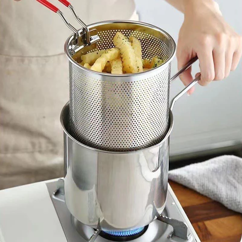 BỘ NỒI INOX KÈM RỔ CHIÊN LỌC DẦU 2 in 1