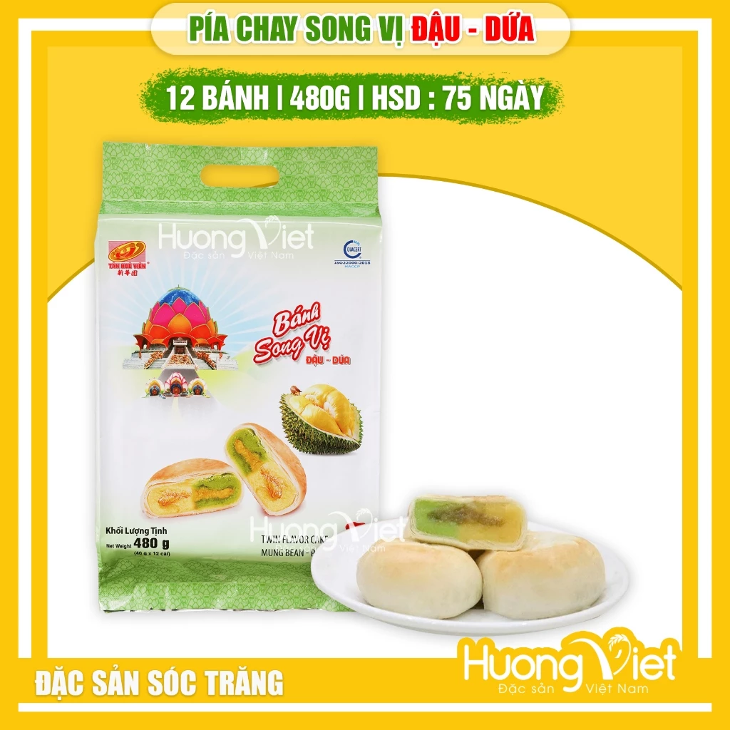 Bánh pía chay SONG VỊ ĐẬU DỨA 480G [TÚI 12 BÁNH]