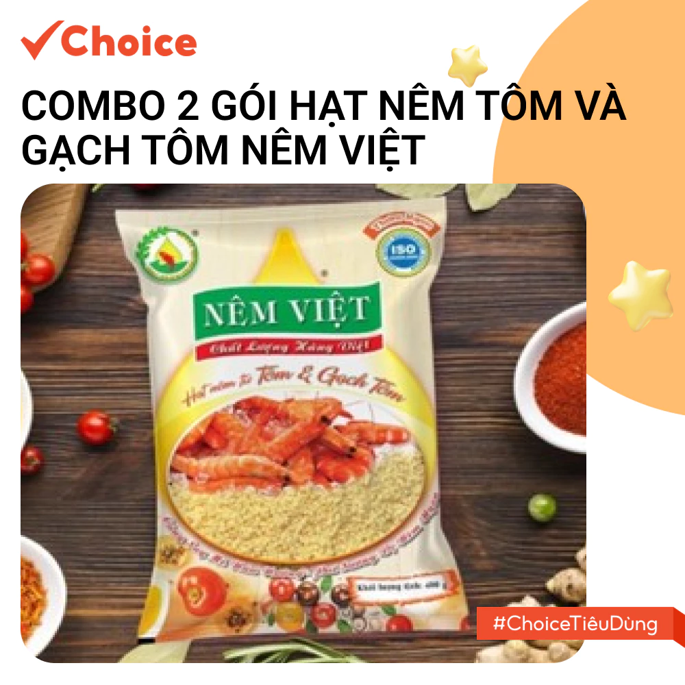 [Choice] Combo 2 Gói Hạt Nêm Tôm Và Gạch Tôm Nêm Việt TR1-14055-127 - Chuẩn Vị, Đậm Đà 400gr