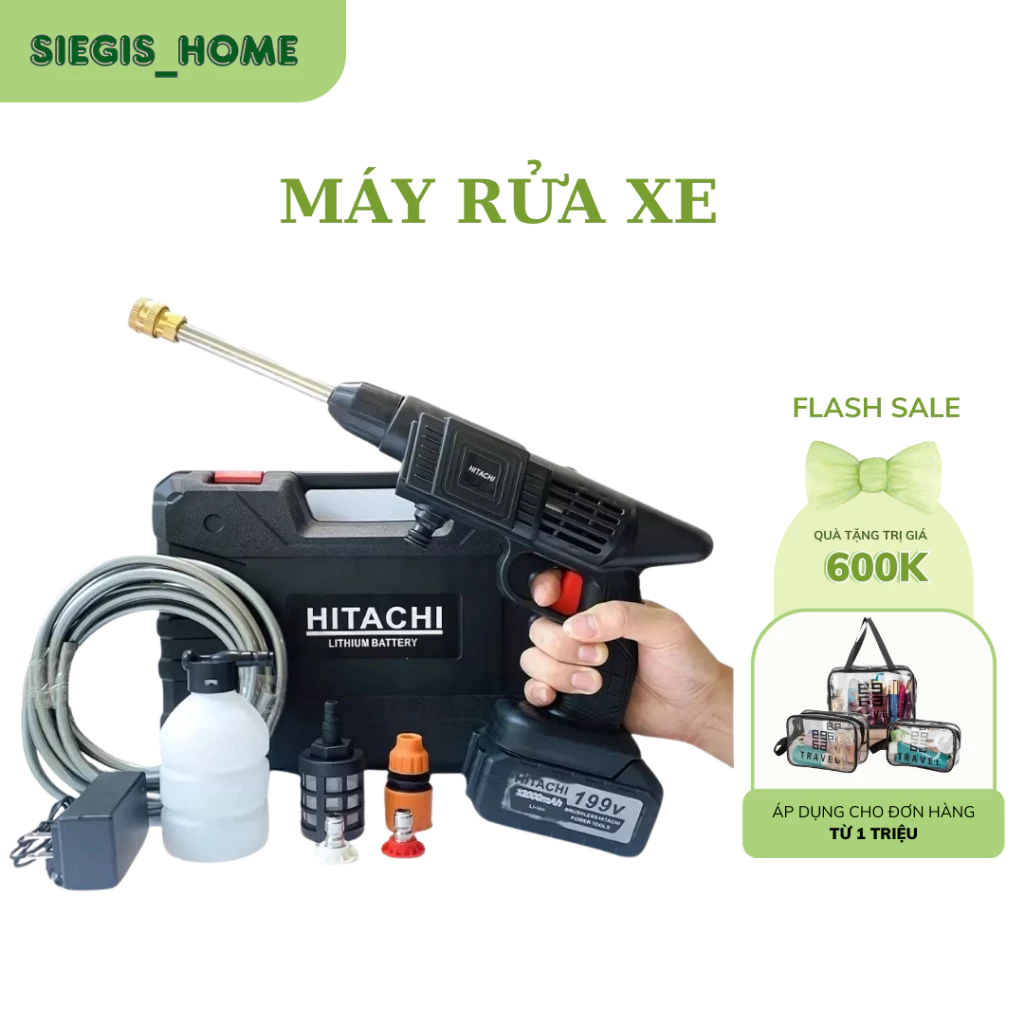 Máy Rửa Xe Cầm Tay Cao Cấp Phun Nước Vệ Sinh Cao Áp Công Suất Lớn Đa Chế Độ