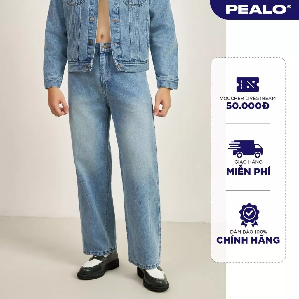Quần Jeans PEALO form Straight Fit chất liệu cao cấp