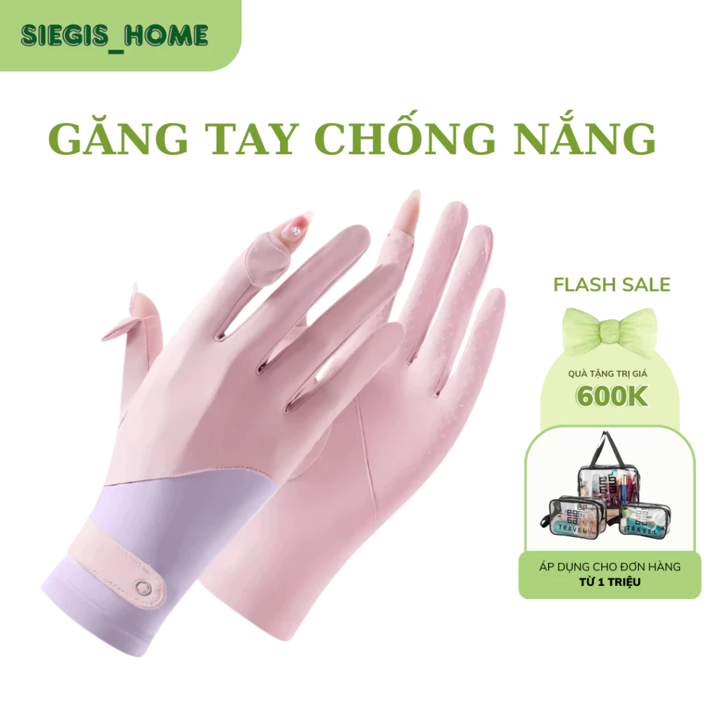 Găng tay chống nắng mùa hè chất liệu lụa băng cao cấp đi xe - Găng tay chống uv cảm ứng bảo vệ da tay