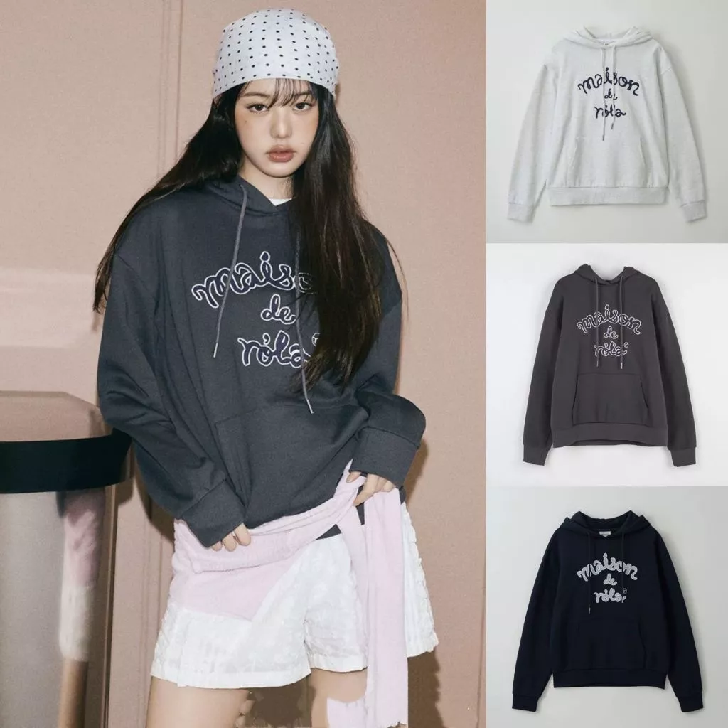 Hàn Quốc mua hộ mũ rolarola T Trương Nguyên Anh cùng loại áo khoác liền mũ thư giãn thêu đầu áo khoác