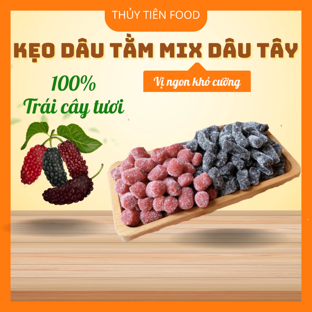 [500gr] KẸO MIX DÂU TẰM, DÂU TÂY
