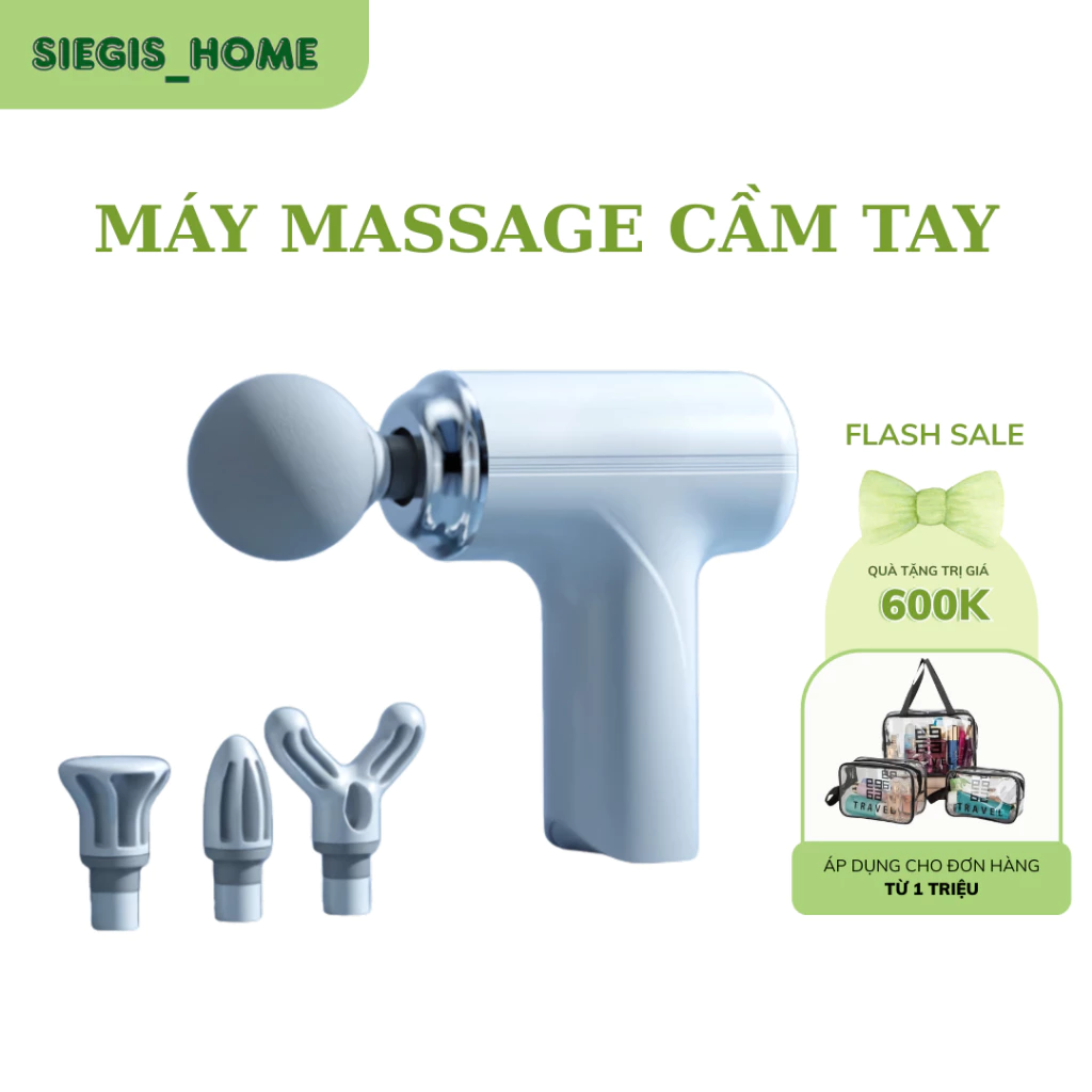 Máy massage cầm tay mini  4 đầu 6 chế độ đấm lưng mát xa trị liệu cổ vai gáy - Máy massage toàn thân giảm nhức mỏi