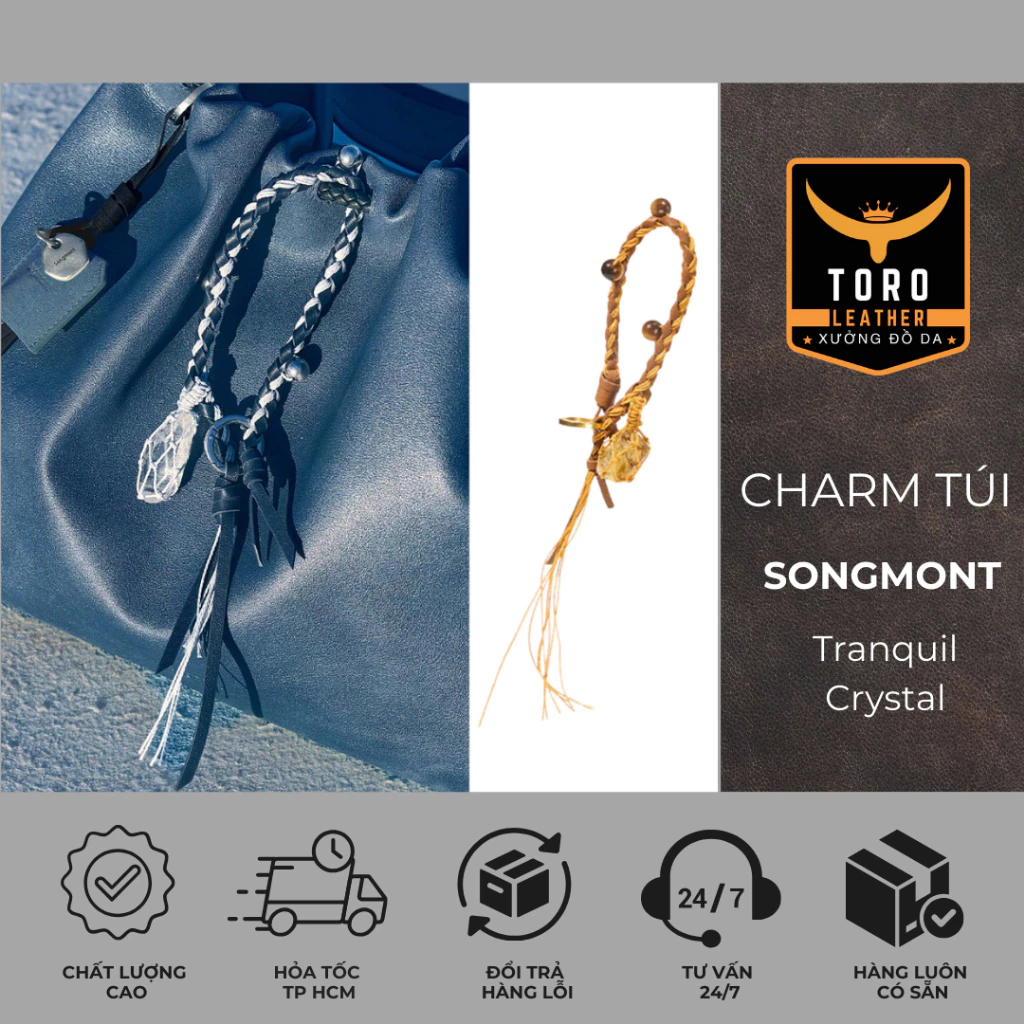 CHARM Song.mont Tranquil Crystal Prism Seed (Hàng có sẵn HCM) - Charm túi xách hot trend 2025