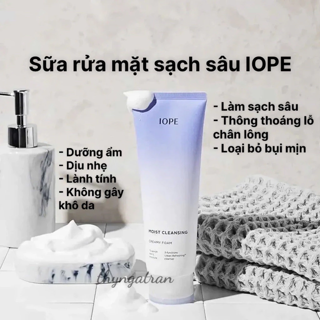 Sữa rửa mặt làm sạch sâu IOPE Happy Bath MICRO MICELLAR DEEP MOIST CLEANSING WHIPPING FOAM