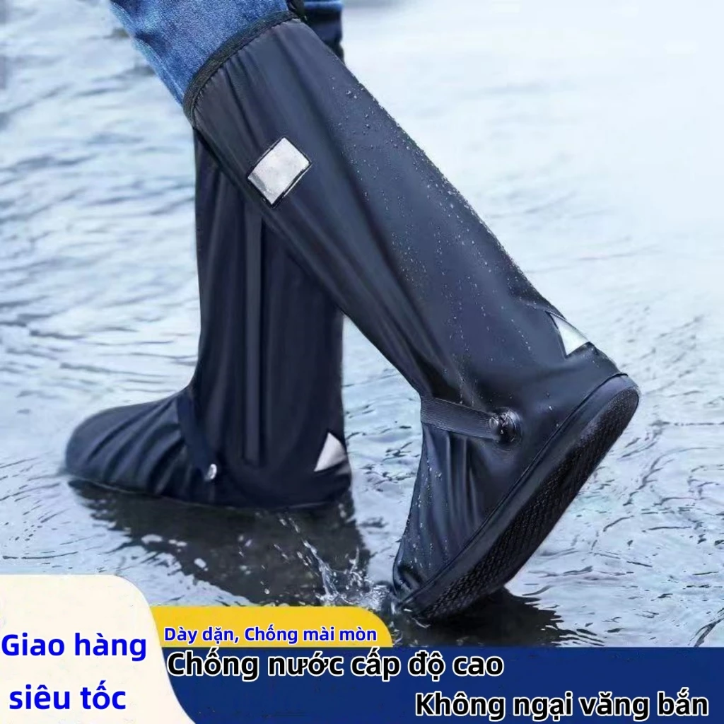 ủng bọc giày chống nước bao giày đi mưa Ủng Đi Mưa-Bọc Giày Đi Mưa Cổ Cao Với Chất Liệu Nhựa PVC 2 Lớp