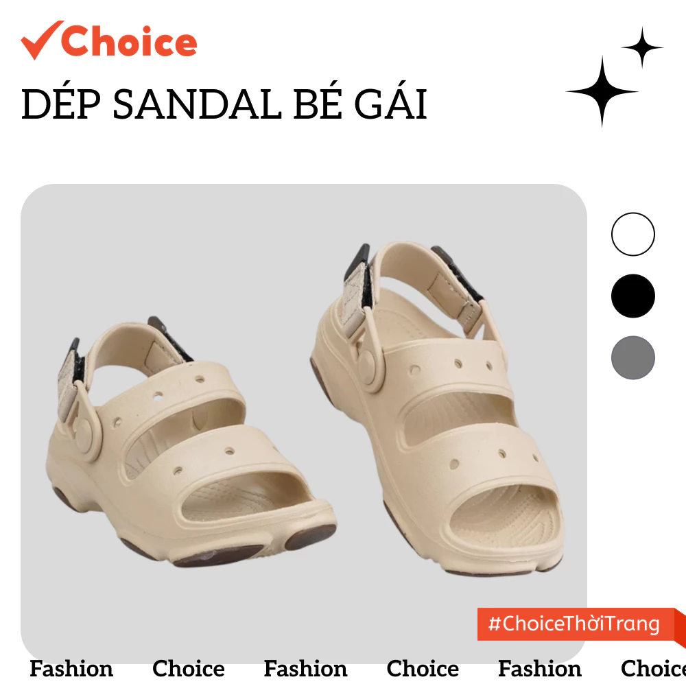 Dép sandal bé gái Choice IP001SD-01 màu Trà sữaT hiết kế tối giản, năng động, êm chân