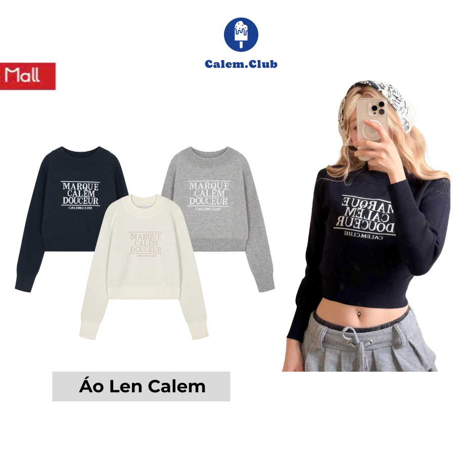 Áo len tay dài MCD- CALEM DOUCEUR Calem.club chất len mềm co giãn 4 chiều form boxy