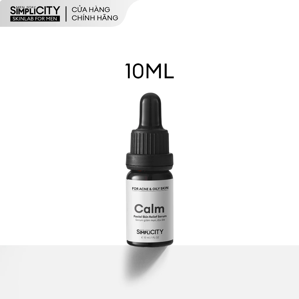 Serum Calm giảm mụn kiềm dầu cho nam BHA + phức hợp thảo mộc Men Stay Simplicity 10ml