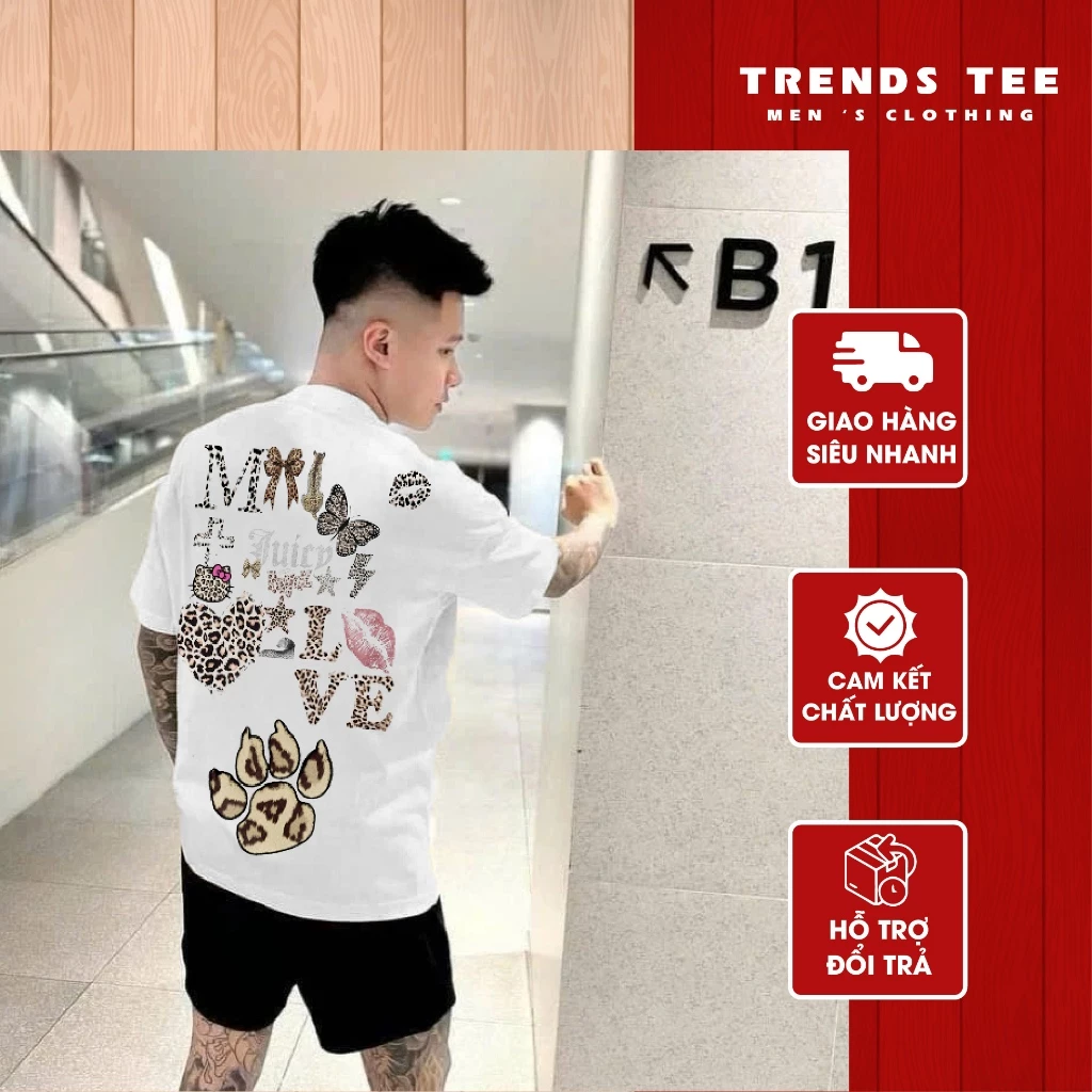 Áo Thun Nam Nữ Cotton 100% Cao Cấp 250Gsm In Hình Họa Tiết Da Báo Form Dày Dặn Co Giãn 2 Chiều