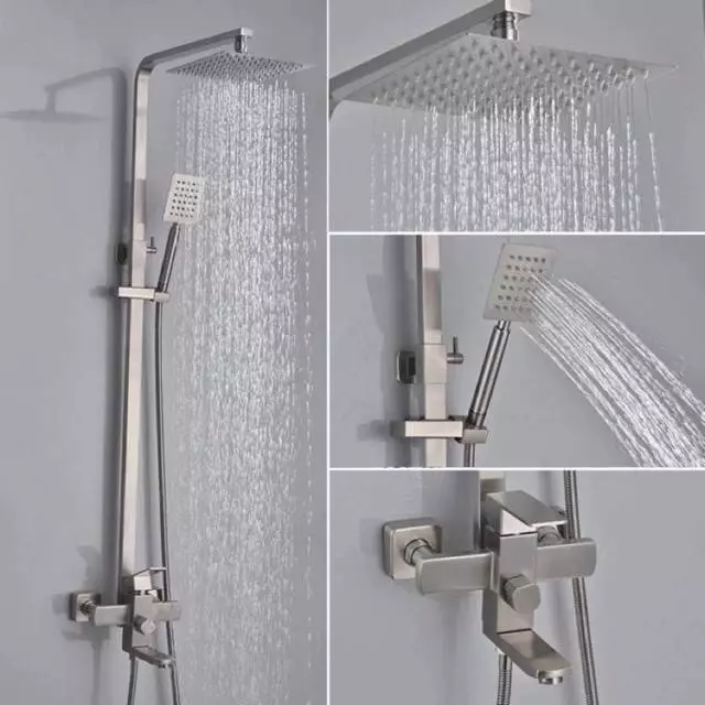 Sen Cây  Vuông Tắm Đứng KROSS Inox SUS 304 Chống Han Gỉ Chống Nóng Lạnh 3 Chế Độ Xả BH 10 Năm