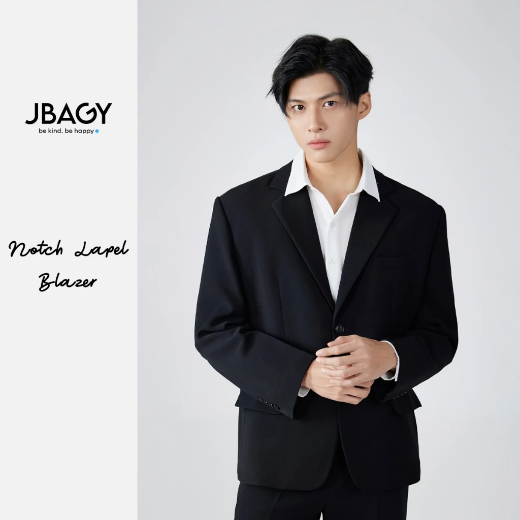 Áo khoác blazer nam JBAGY Classic 3 lớp dầy dặn, có đệm vai tinh tế phong cách Hàn Quốc JK007