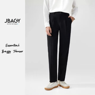 Quần tây nam hàn quốc JBAGY dáng baggy vải co giãn dày dặn dáng suông ống rộng, màu đen, kem  JA0101