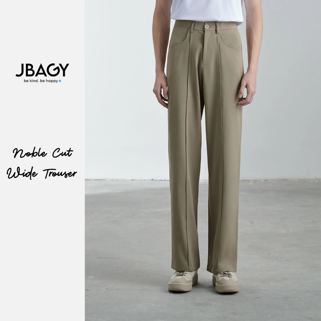 Quần ống rộng nam thương hiệu JBAGY vải Lụa Cotton cách điệu xếp ly - JD0107 (D14K2)