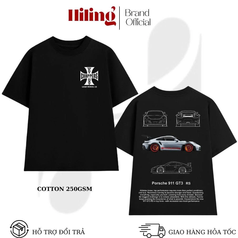 Áo thun in hình Porsche GT3 trẻ trung hot trend [ chất cotton 250 GSM dày] mặc mát, không nhăn