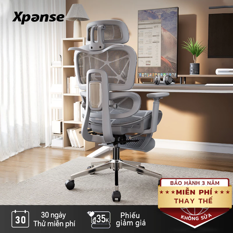 Xpanse LS900 ghế công thái học Nâng cấp chân thép, chịu tải 280KG, đệm ngồi có thể điều chỉnh ghế văn phòng