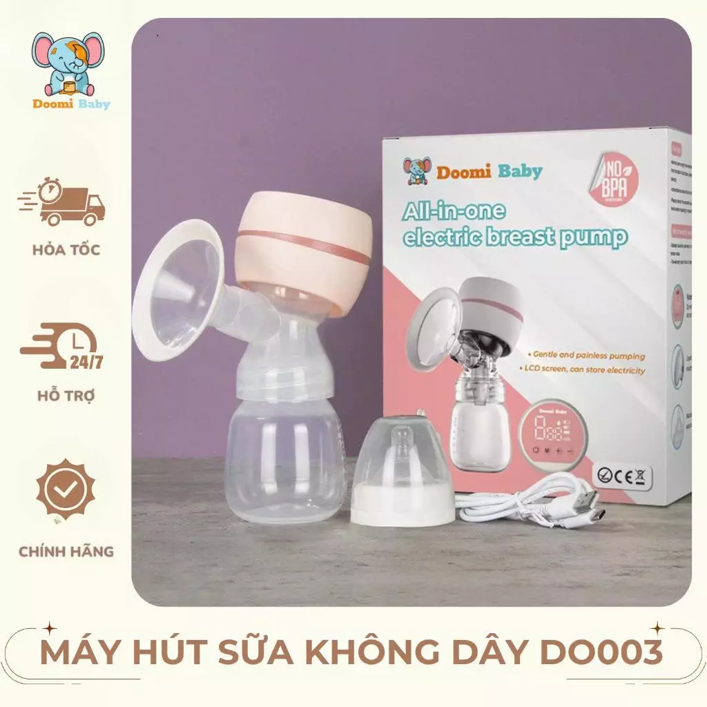 [Bảo Hành 18Tháng] Máy Hút Sữa Không Dây Doomi Baby An Toàn Tiện Lợi - DO003