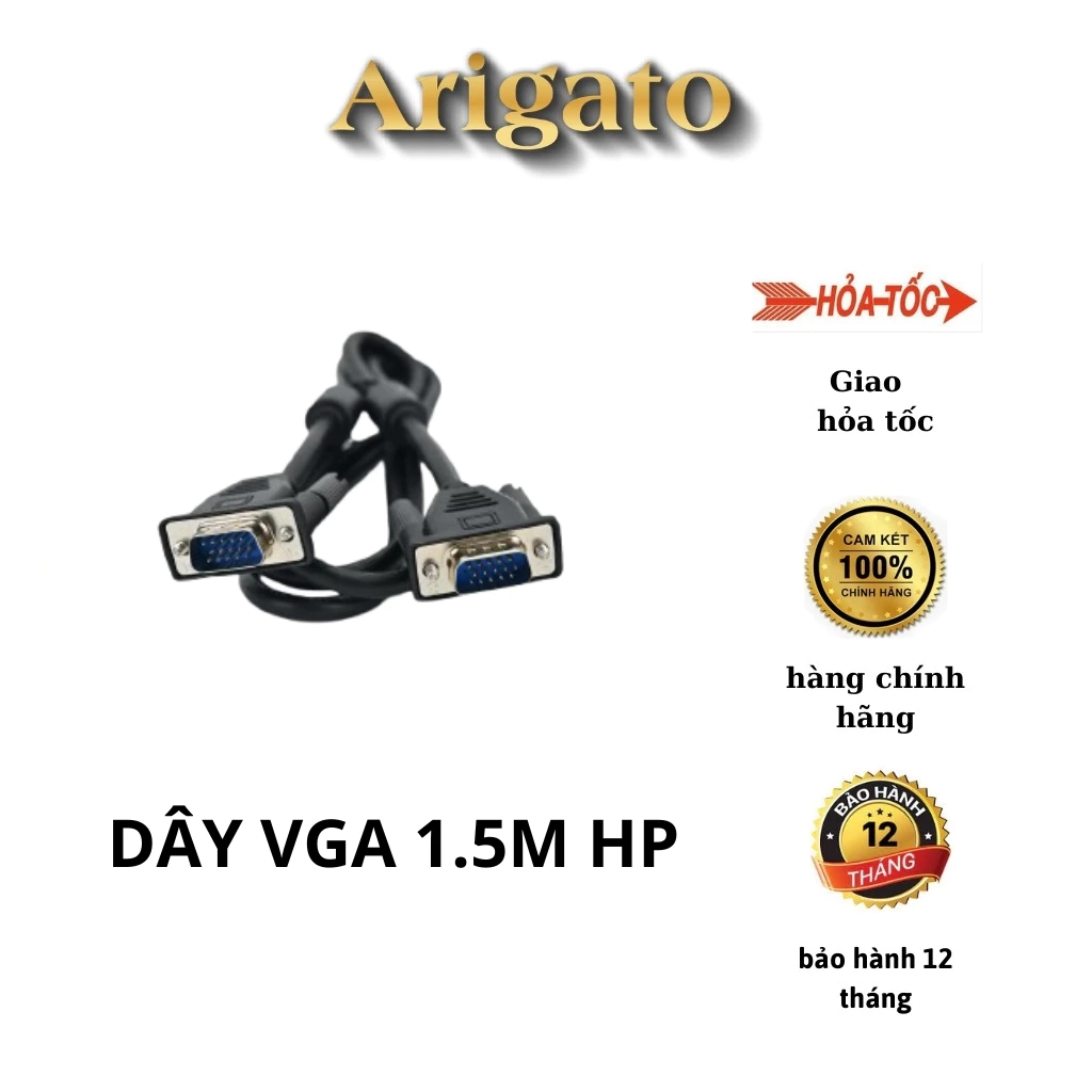 Dây vga HP 1.5m, hàng new zin bóc máy cho ae chạy màn to 24,27...,cáp tín hiệu vga hp xịn xò