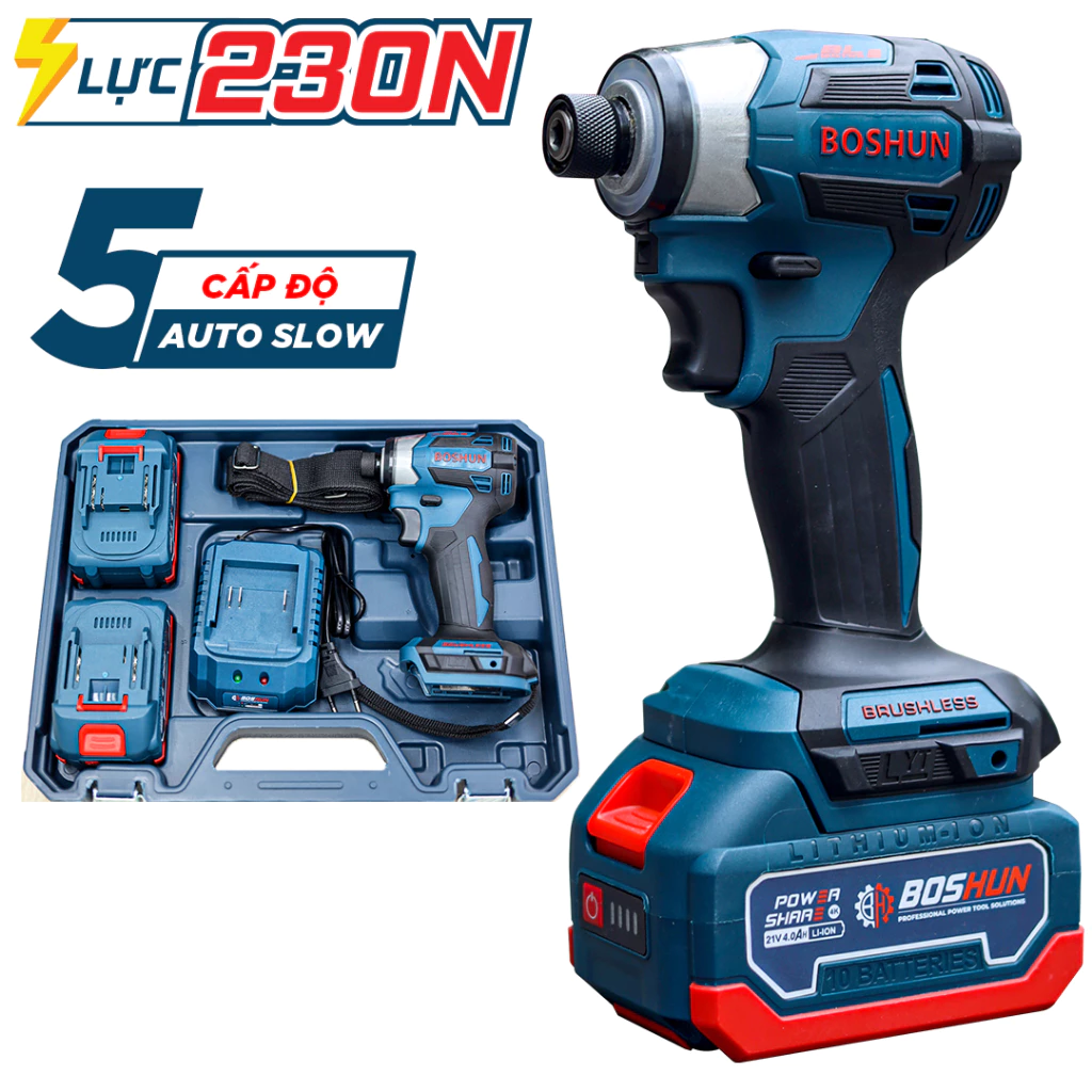 [Chính Hãng] Máy Chuyên Vít Boshun BS-SD230PRO 4 Tốc Độ, 4 Chế Độ Thông Minh, Chuyên Bắt Vít, Bắn Tôn