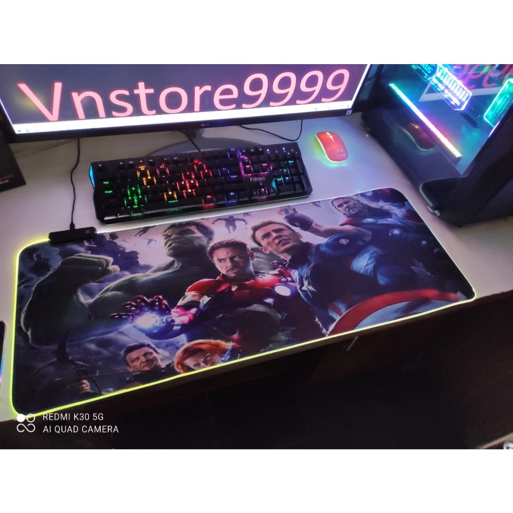 Miếng lót chuột led rgb, pad chuột giá rẻ 80x30 4mm full box giá rẻ