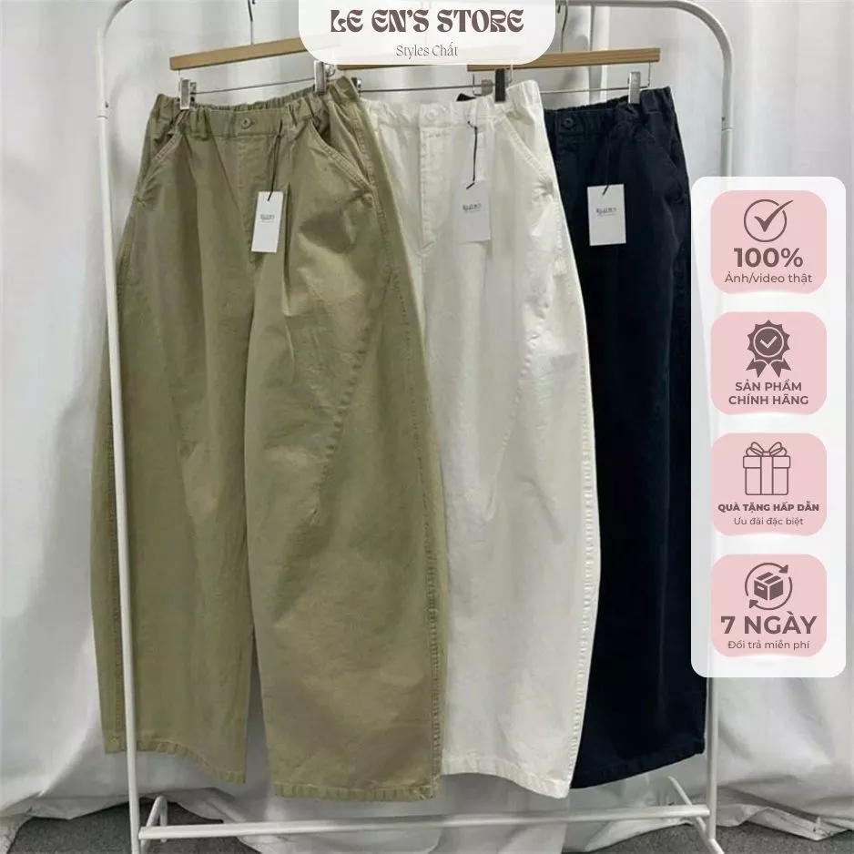 Quần Suông Thụng Nữ Chất Thô Kaki Ống Rộng Basic Ulzzang Hàn Quốc Form Đẹp -Q57
