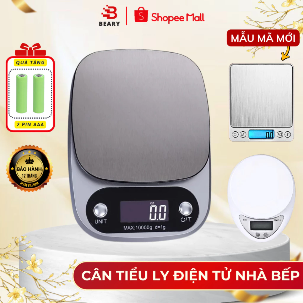 Cân Tiểu Ly Điện Tử Nhà Bếp 1g-10kg, 0,1g- 5kg METIS Độ Chính Xác Cao, Chất Liệu Hợp Kim Thép Bền Bỉ Tặng Kèm 2 pin