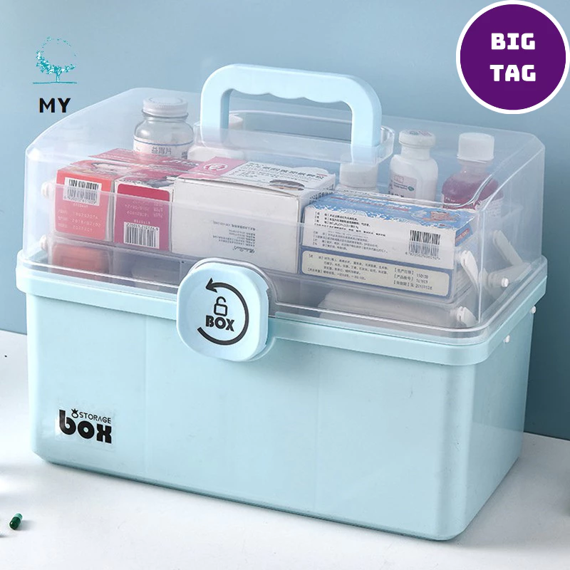hộp đựng thuốc ý tế cho gia đình BOX 3 tầng tiện lợi, hộp sơ cứu y tế nhiều ngăn 9333