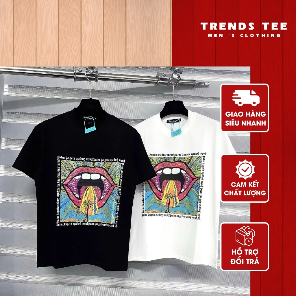 Áo Thun Nam Nữ Cotton 100% Cao Cấp 250Gsm In Hình Angel Đôi Môi Form Dày Dặn Co Giãn 2 Chiều