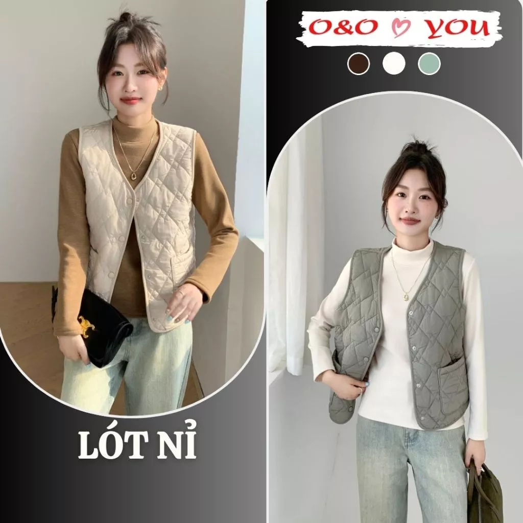 Áo Gile Nữ Mùa Đông Không Tay, Áo Gió Lót Nỉ Ấm Áp, Chống Gió, Phong Cách Hàn Quốc Dễ Thương H117