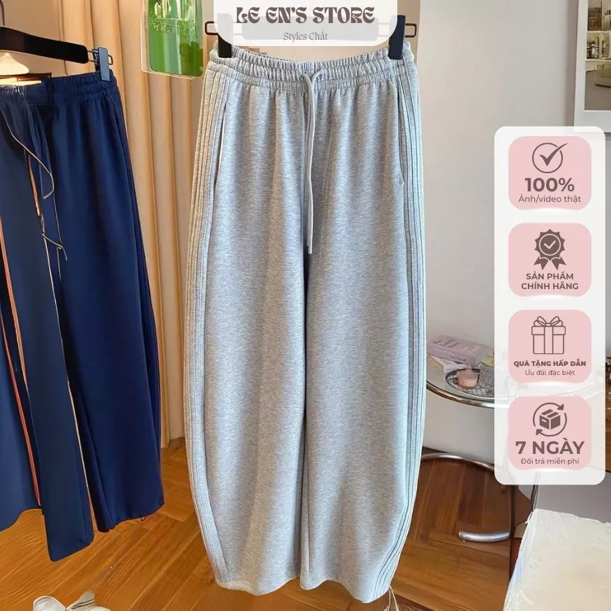 Quần Nỉ Nữ Dáng Suông Đứng Cotton Nỉ Dày Form Rộng Basic-Q60
