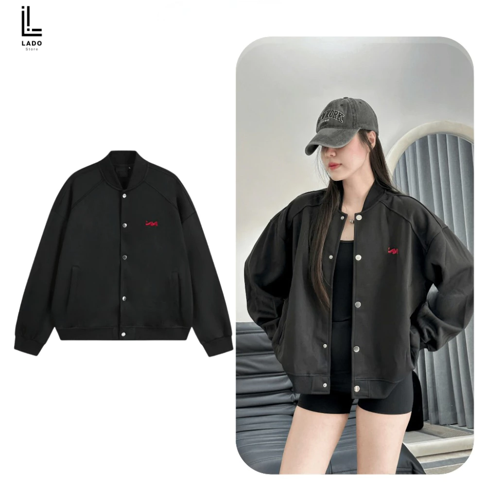 [ BOMBER NỈ ] Áo Khoác Bomber SOLADO Unisex Nỉ 2 Da Cao Cấp, Dày Dặn (FORM BOXY) LADO
