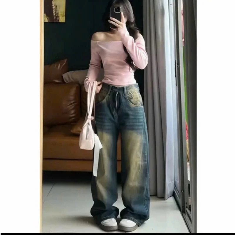 Quần ống suông, Quần ống rộng nữ nhiều màu Trendy - Cạp cao - Jean mềm thoải mái